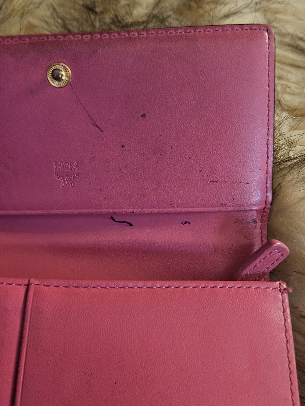 MCM Brown Visetos Wallet with Colorful Bunny Motif - Picture 4 of 6